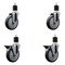 Service Caster 5'' Thermoplastic Rubber Wheel Swivel 1-7/8'' Expanding Stem Caster Set 2 Brakes, 4PK SCC-EX20S514-TPRB-2-PLB-2-178 - alternate 1